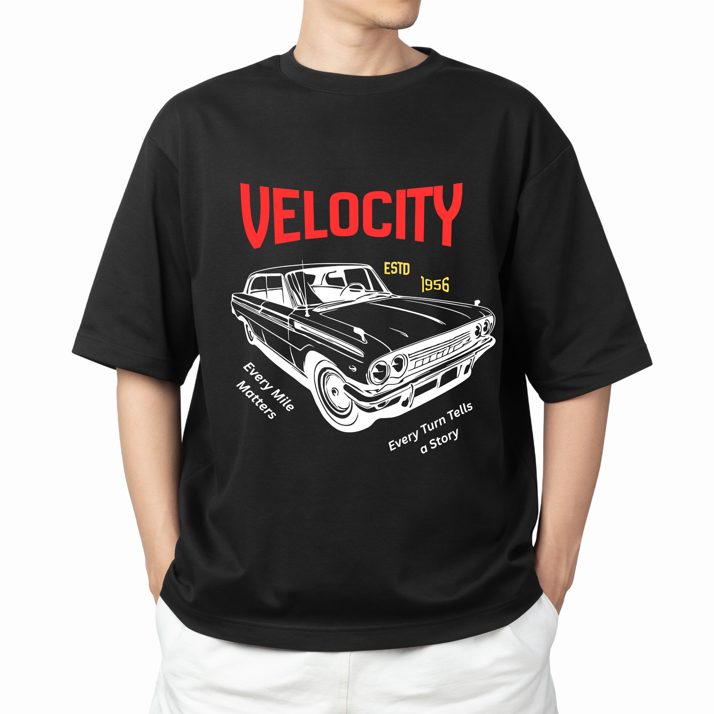 Velocity Vintage Car Oversized T-Shirt