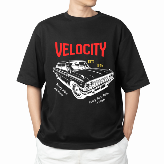 Velocity Vintage Car Oversized T-Shirt